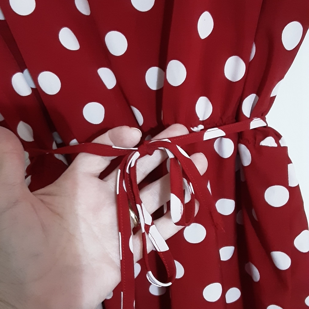 Red And White Polka Dot Dress - Picture 4 of 4